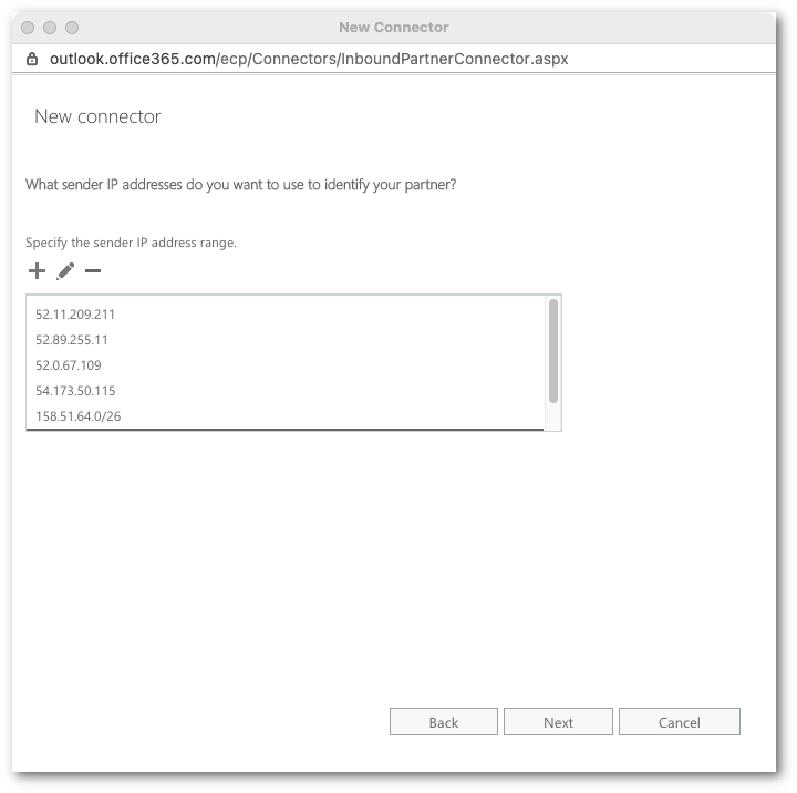 Enter Area 1’s egress IP addresses